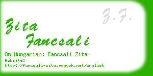 zita fancsali business card